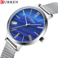 CURREN 9076 Top Brand Luxury Women Watch Malachite Green Dress Bracelet Mesh Wristwatch Simple Quartz Clock For Female 6 Colors